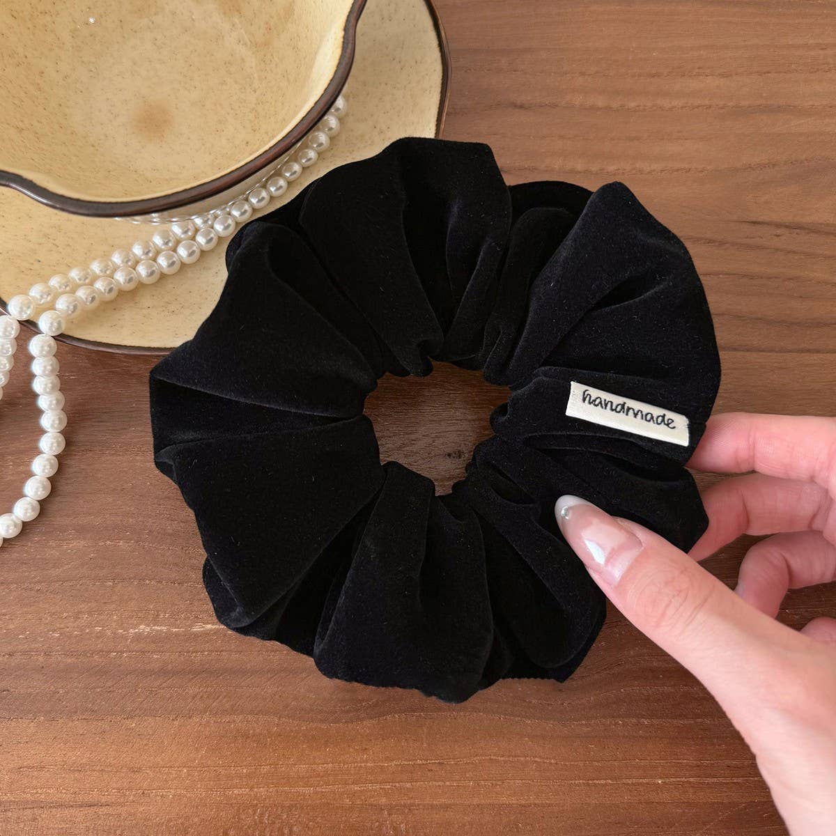 Velvet Scrunchie Retro Ponytail Hair Tie_Cwaha08125