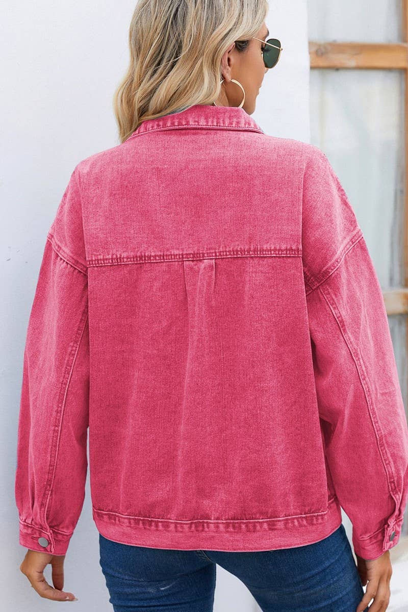 Vintage Wash Denim Long Sleeved Jacket_Cwjj0094