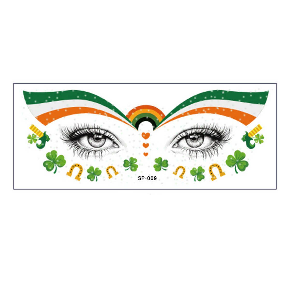 LUCKY CLOVER FACE STICKERS WATERPROOF TATTOOS_CWMM8373