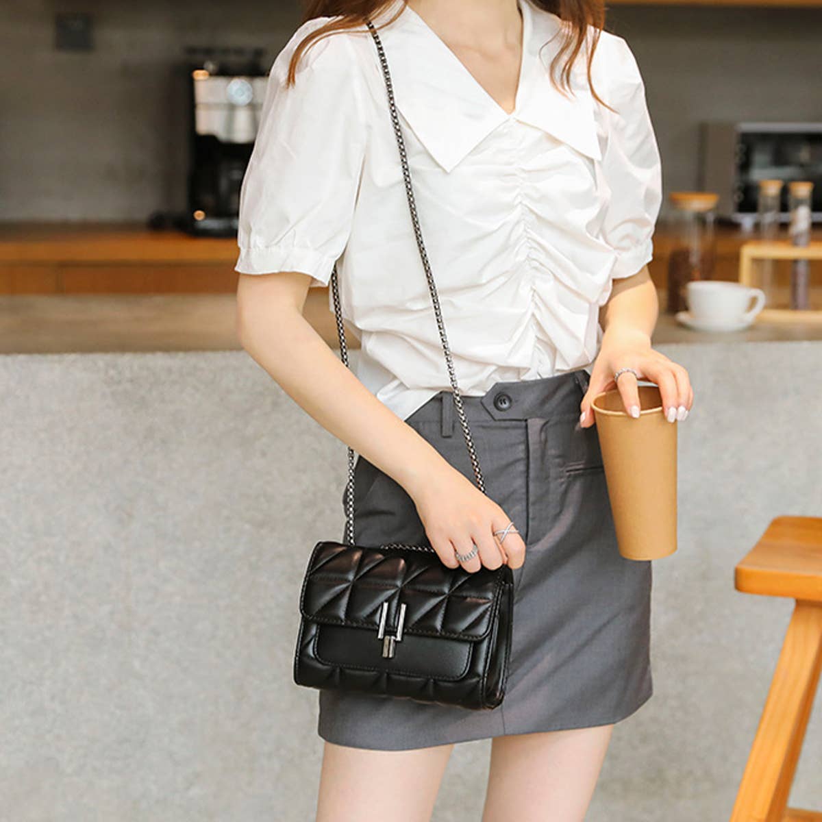 SMALL FRAGRANT STYLE RHOMBUS CHAIN BAG SHOULDER BAG_CUAB0163