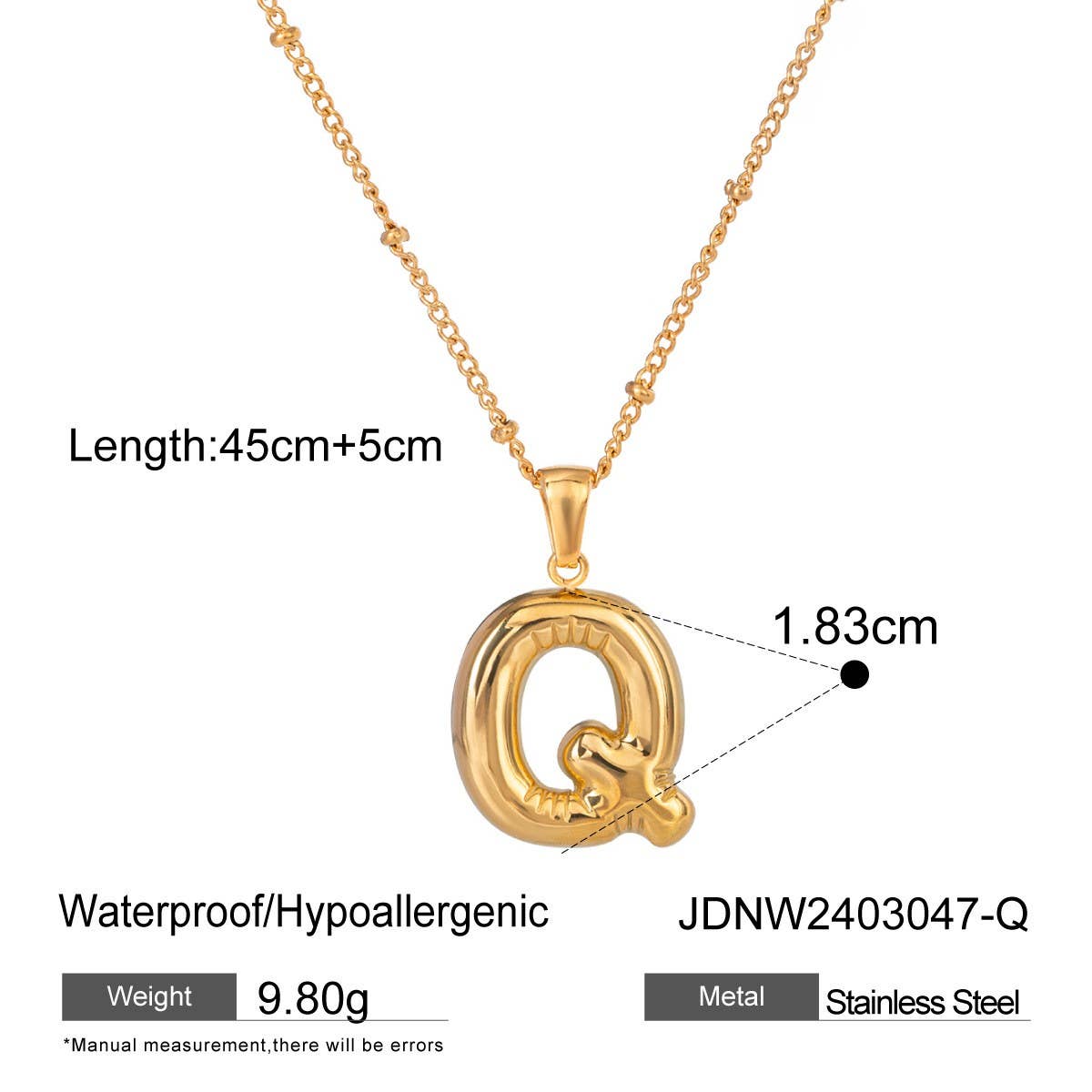 NICHE ALL MATCH TEMPERAMENT GLOSSY LETTER NECKLACE_CWAJE1893