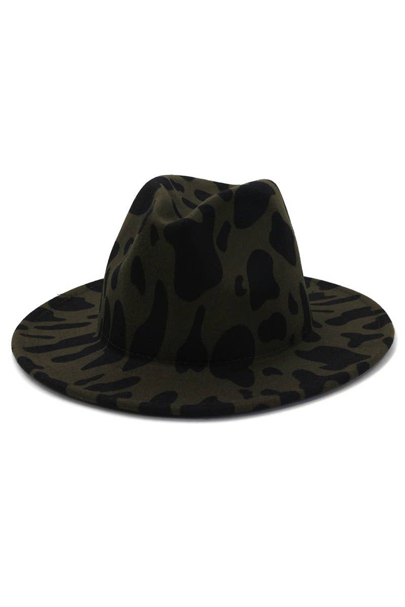 COW PATTERN TRENDY PANAMA HAT_CUAH013