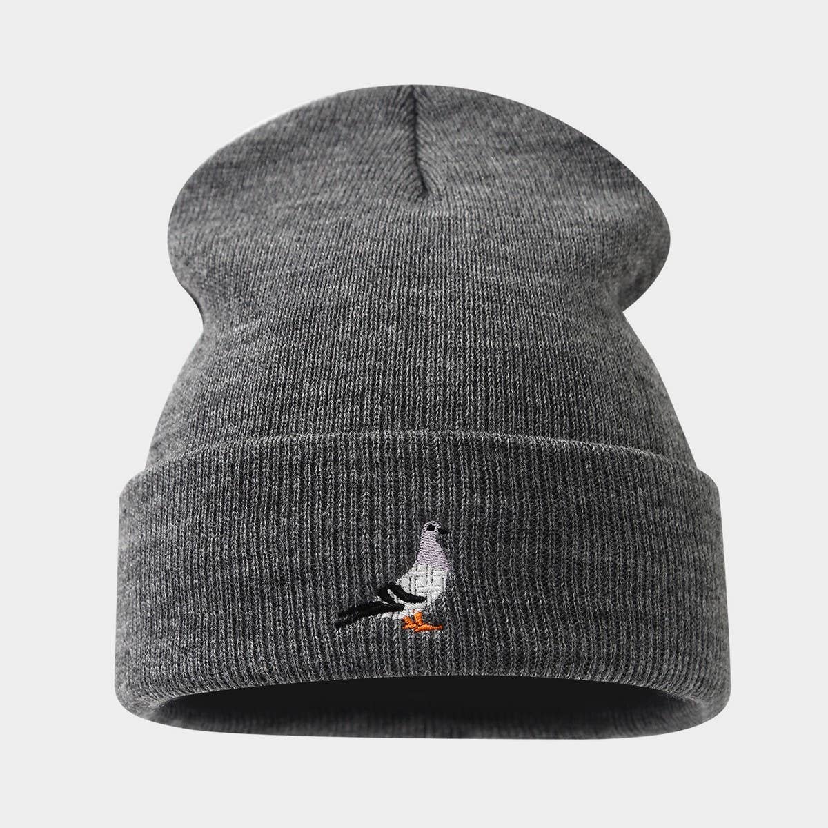 Dove Embroidered Acrylic Knit Beanie Unisex_Cwah04637