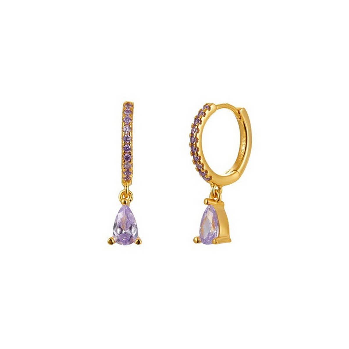 LIGHT LUXURY TEARDROP DIAMOND FRENCH EARRINGS_CWAJE1718