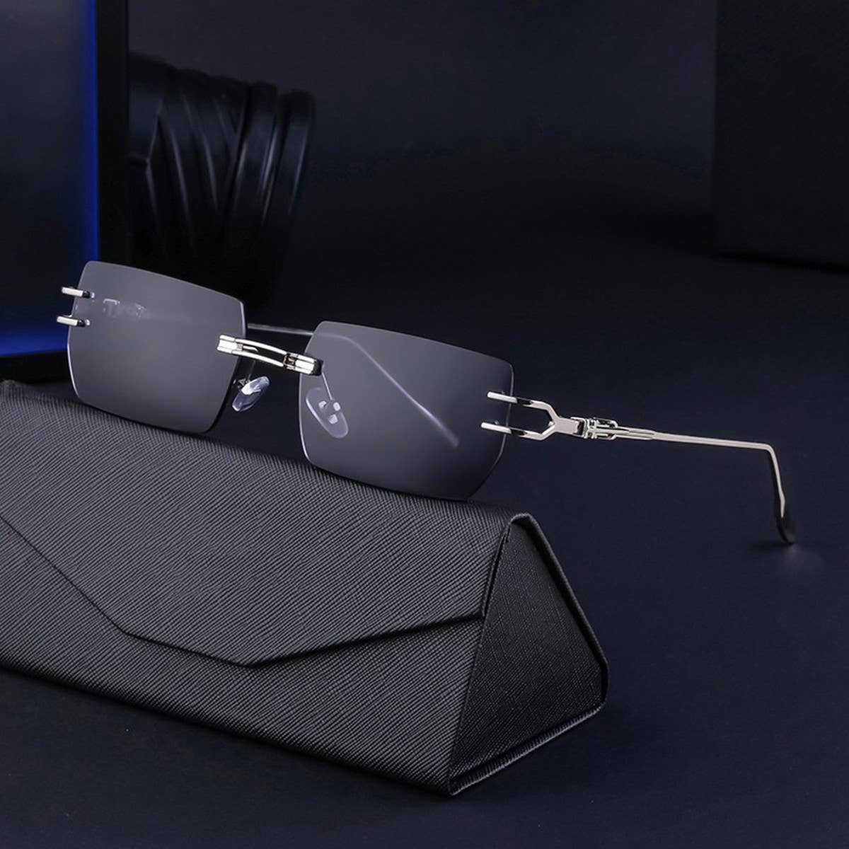 RIMLESS CUT SQUARE FRAME SUNGLASSES_CWASG0679