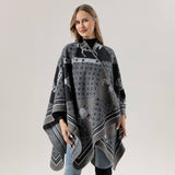 SHAWL RETRO HORSE PATTERN SCARF WARM SLIT CAPE_CWASC2230