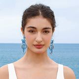 CUTE CARTOON DOLPHIN STARFISH RICE BEAD EARRINGS_CWAJE1647