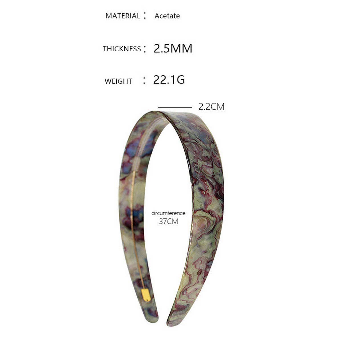 ACETATE HAIR ACCESSORIES WIDE HEADBAND_CWAHA4359