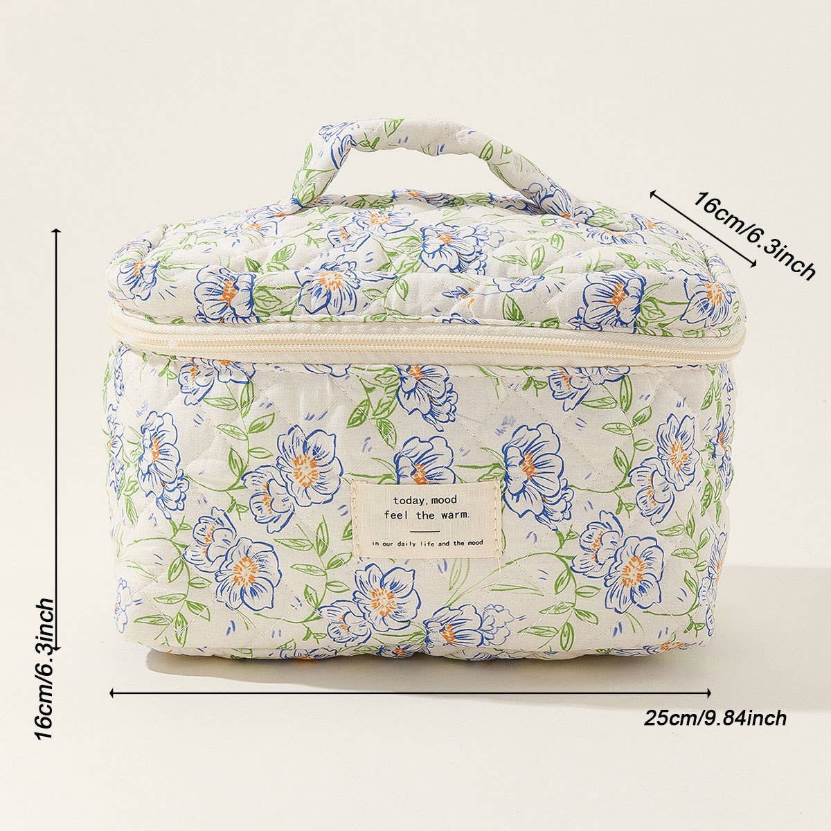 Cute Quilted Makeup Bag For Students Travel_Cwab1032