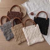 Woven Texture Knit Handbag For Women_Cuab00361