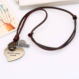NEW RETRO HEART LONG LEATHER NECKLACE_CWMM4605