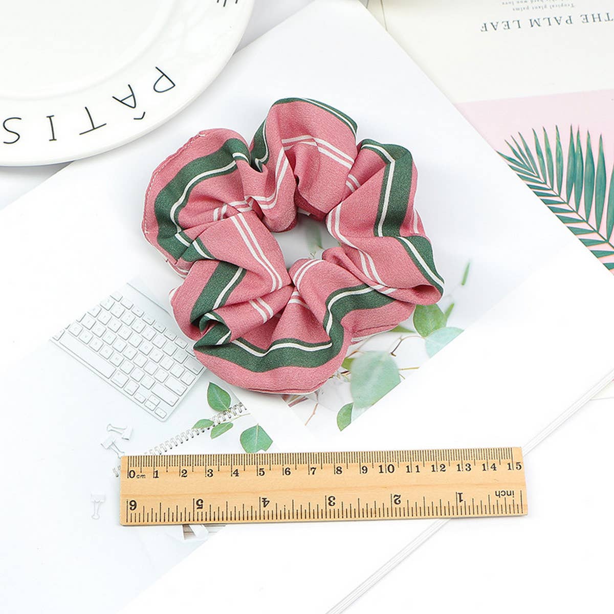 PRINTED FRESH STRIPED HAIR TIE_CWAHA1069