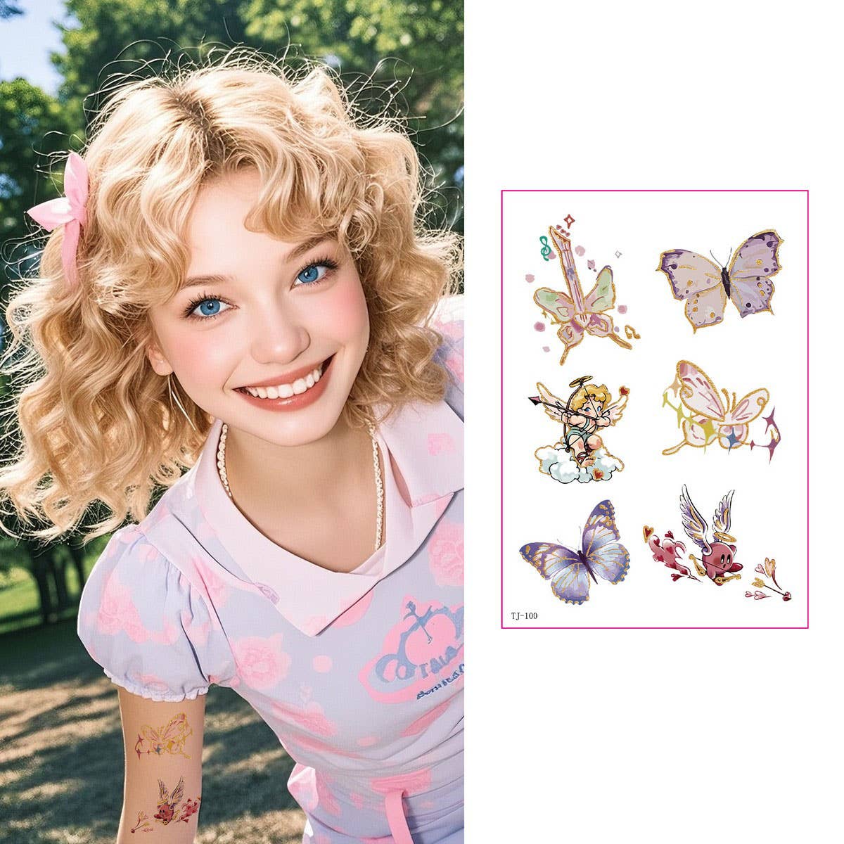 GOLD FOIL TATTOO STICKERS FOR GIRLS CHIC CLASSY_CWMM8366