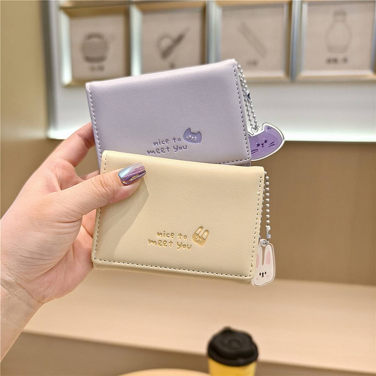 Cute Cartoon Pendant Mini Trifold Wallet_Cwab06195