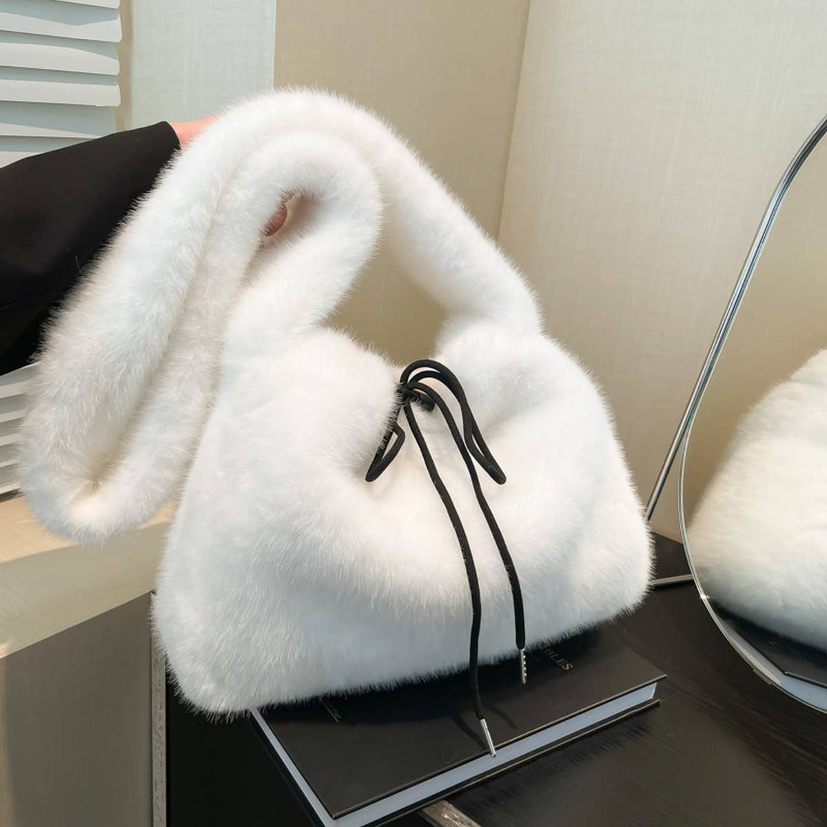 LEOPARD PRINT FLUFFY BAG WOMEN HANDBAG CROSSBODY_CUAB00543