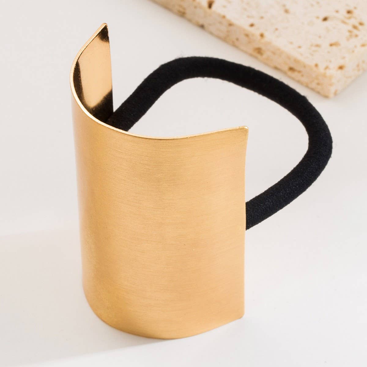 MINIMALIST KOREAN METAL HAIR TIE TEXTURED SHINE_CWAHA6248