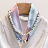 Pearl Magnetic Skinny Silk Neck Scarf_Cwasc03938