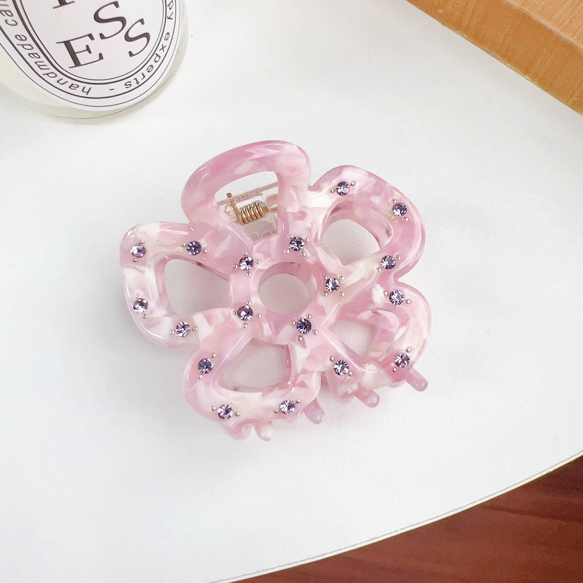 HOLLOW FLOWER HAIR CLAW RHINESTONE CHIC CLIP_CWAHA1590