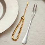 18K GOLD TITANIUM STEEL CHAIN BRACELET_CWAJE4786