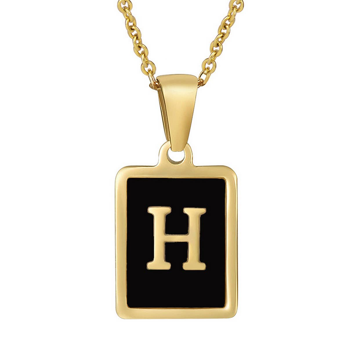 18K STAINLESS STEEL SQUARE 26 LETTER NECKLACE_CWAJE0679