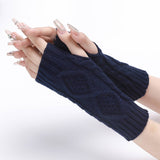 Diamond New Knitted Half Finger Gloves_Cwag0091