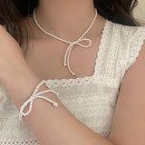 SUPER FAIRY SWEET BOW CLAVICLE NECKLACE FOR WOMEN_CWAJE3079