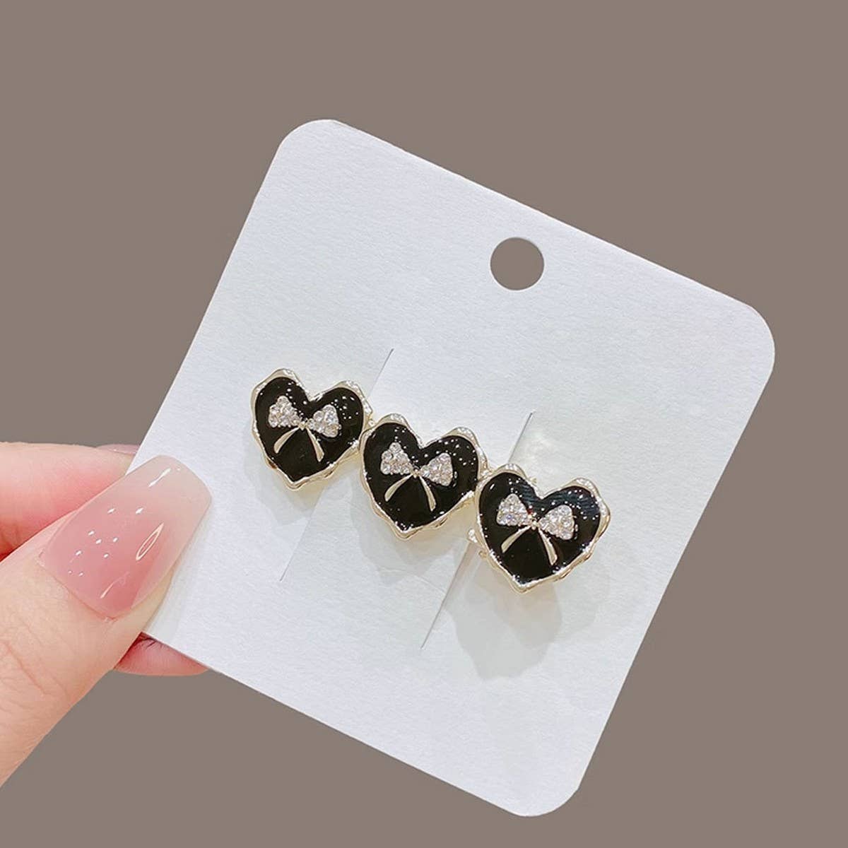 BLACK HEART DUCKBILL CLIP SIDE CLIP BANGS HAIRPIN_CWAHA4712