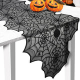 HALLOWEEN BLACK HORROR SPIDER WEB TABLE RUNNER_CWMM1724