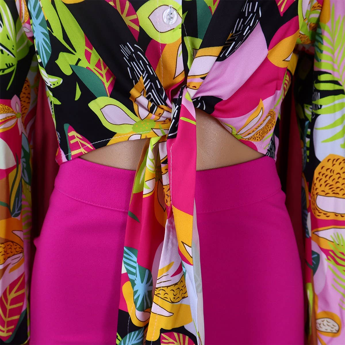 PRINTED SHIRT TOP WIDE LEG PANTS TWO PIECE SET_CWSTB1143