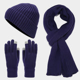 THICK WARM SCARF GLOVES HAT THREE PIECE SET_CWAH1584