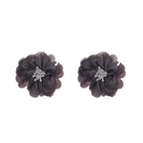 HANDMADE FABRIC FLOWER STUD EARRINGS MINIMALIST_CWMM6257