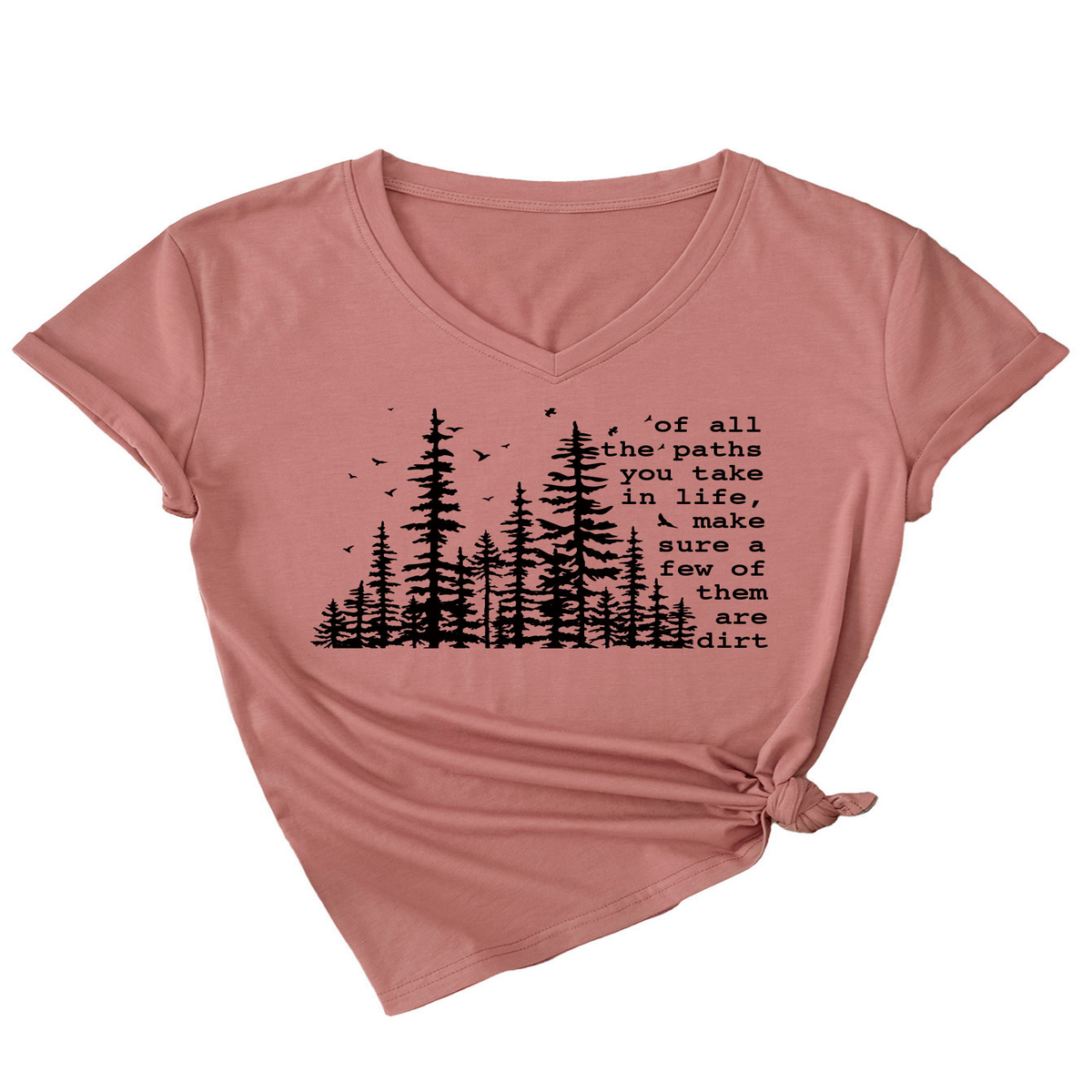 SUMMER V NECK SHORT SLEEVE PRINTED TEE_CWTTS1512