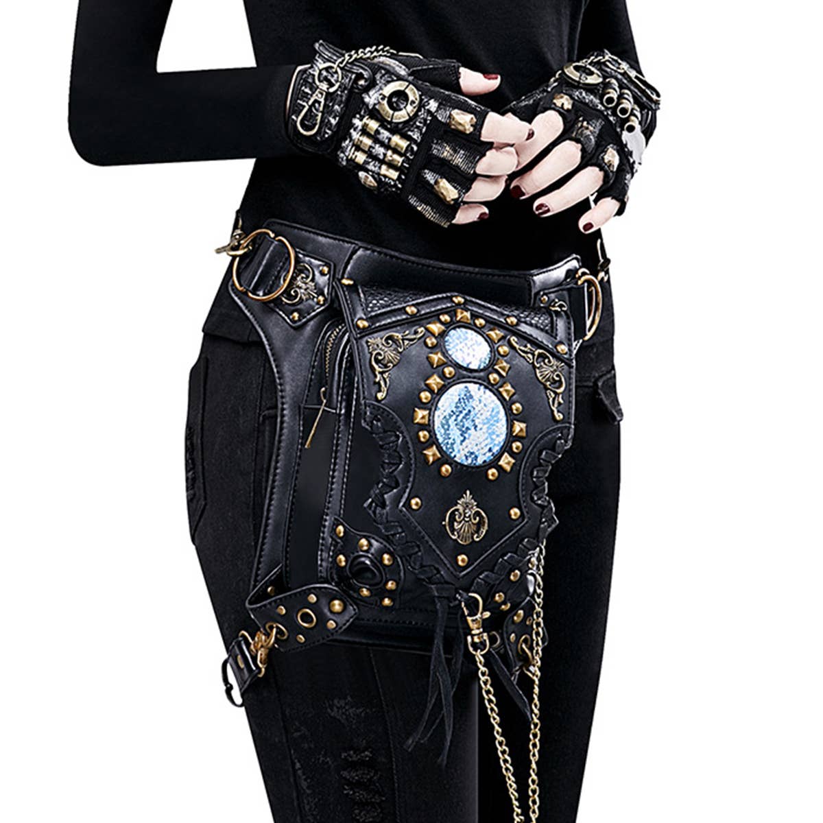 STEAMPUNK ONE SHOULDER DIAGONAL BAG PURSE_CWAB0639