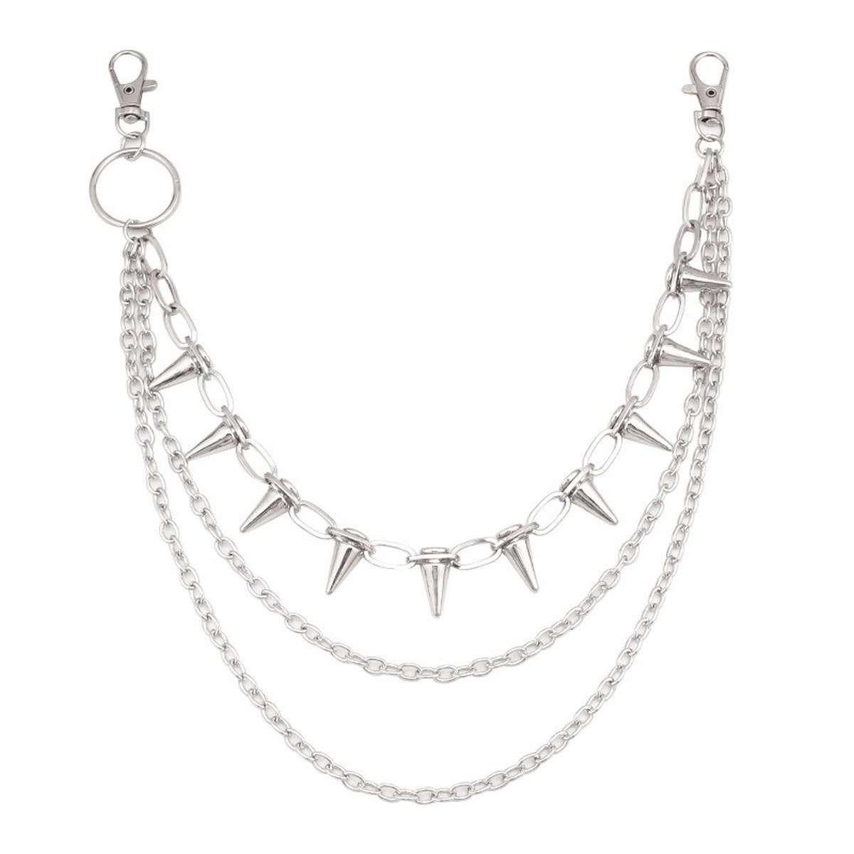 HIP HOP PUNK METAL RIVET MULTI LAYER PANTS CHAIN_CWMM0677