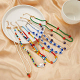 2024 NEW BLUE FLOWER PEARL RICE BEAD NECKLACE_CWAJE2445