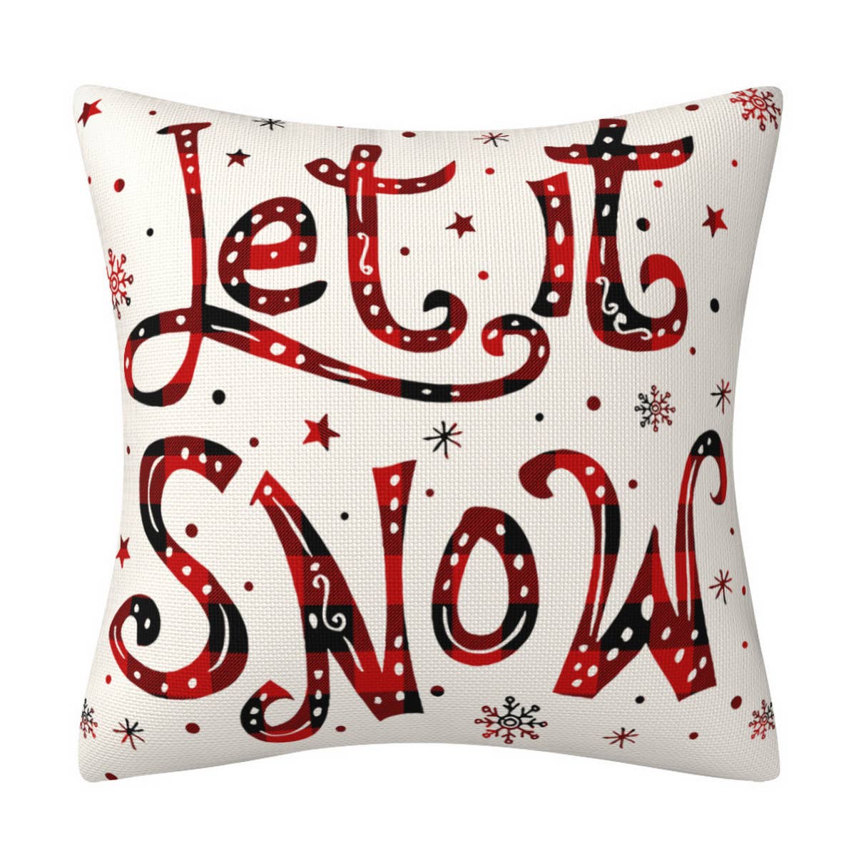 CHRISTMAS FESTIVE RED PLAID SNOWMAN PILLOWCASE_CWMM1386