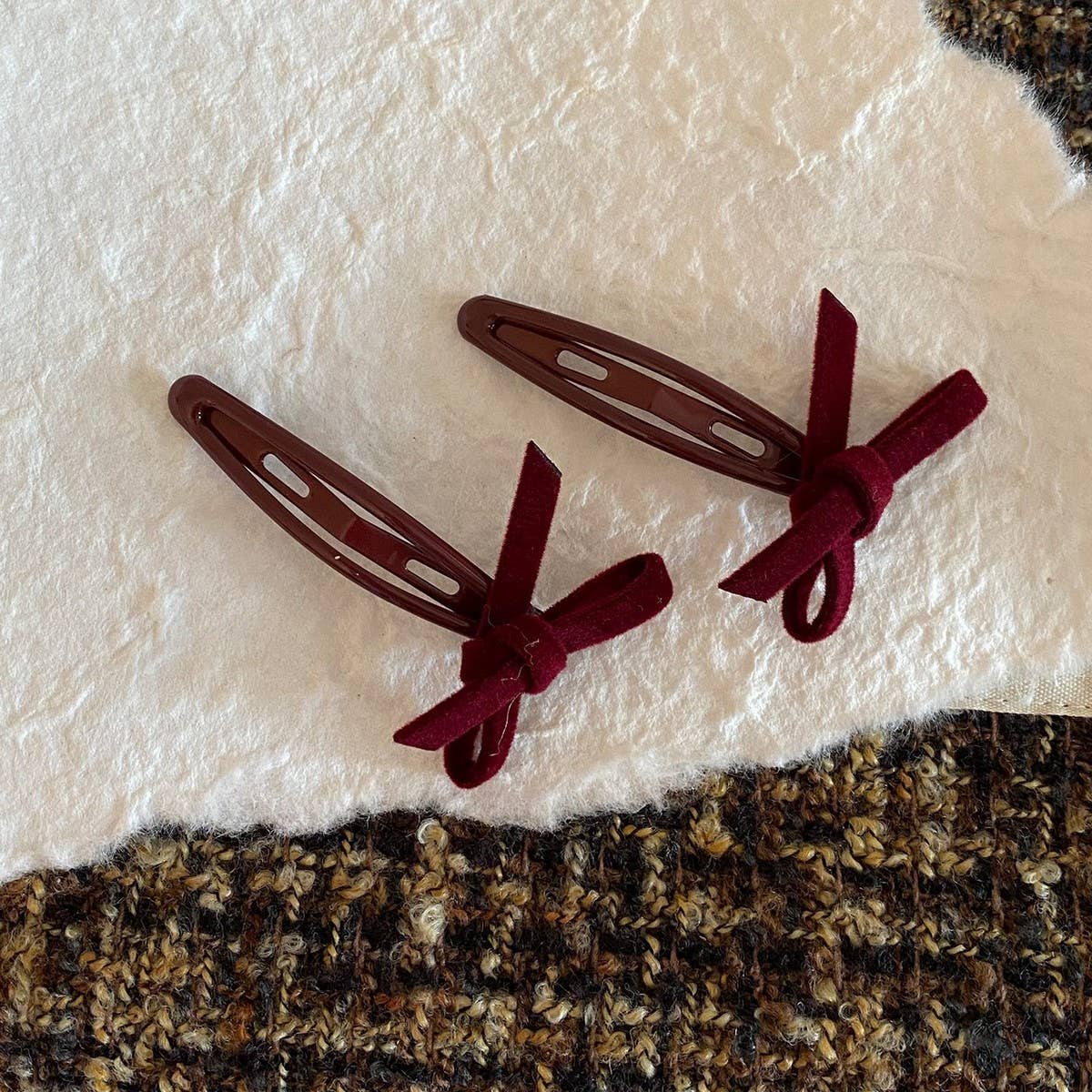 Velvet Bow Hair Clip Sweet Bb Bangs Hairpin_Cwaha08015