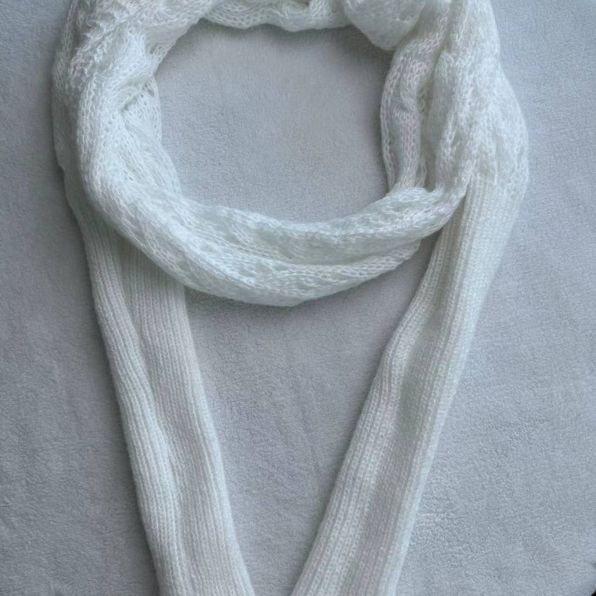 Cwasc1793_Twisted Hollow Long Sleeve Shawl Collar Scarf