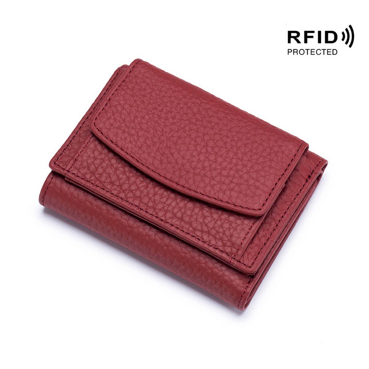 SHORT RFID COIN POCKET WALLET MINI LEATHER WALLET_CWAB3700