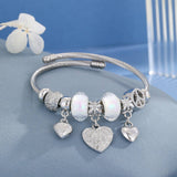 DURABLE STAINLESS STEEL ADJUSTABLE HEART BRACELET_CWMM8590