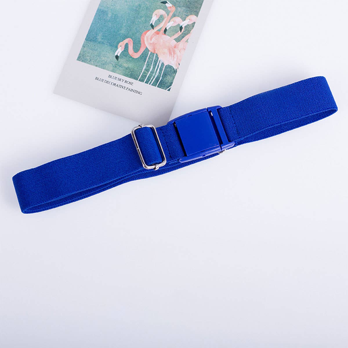 SOLID COLOR PLASTIC BUCKLE ELASTIC BELT_CWABE0681