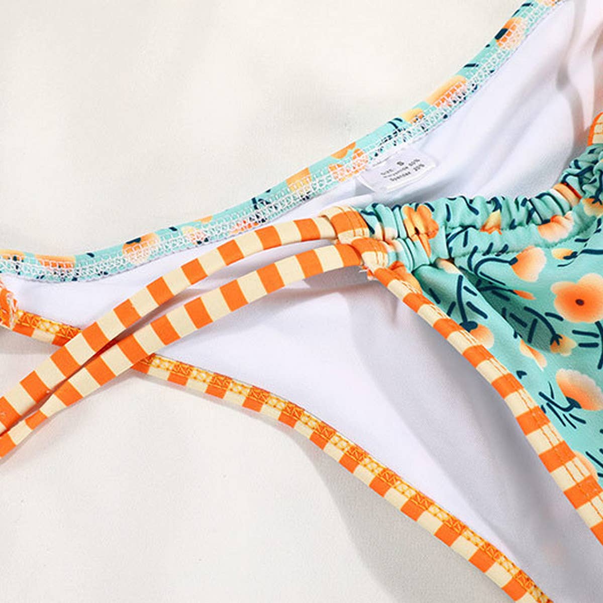 CONTRAST PRINT STRAPPY BIKINI SWIMSUIT_CWMW0240