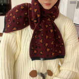 BEIGE LEOPARD FAUX CASHMERE SCARF FOR FALL WINTER_CWASC1258
