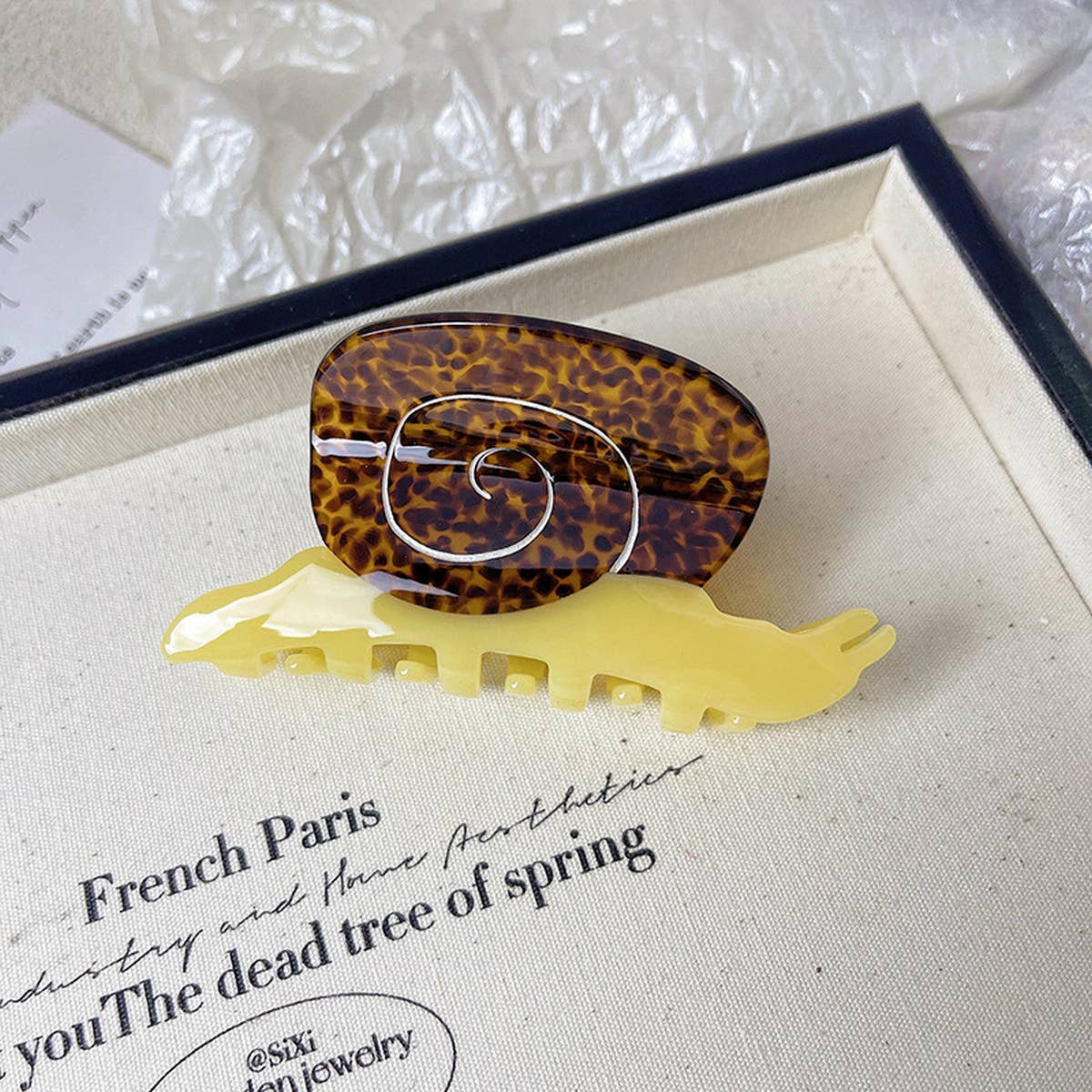 SUNFLOWER SNAIL ACETATE HAIR CLAW CLIP AESTHETIC_CWAHA1329