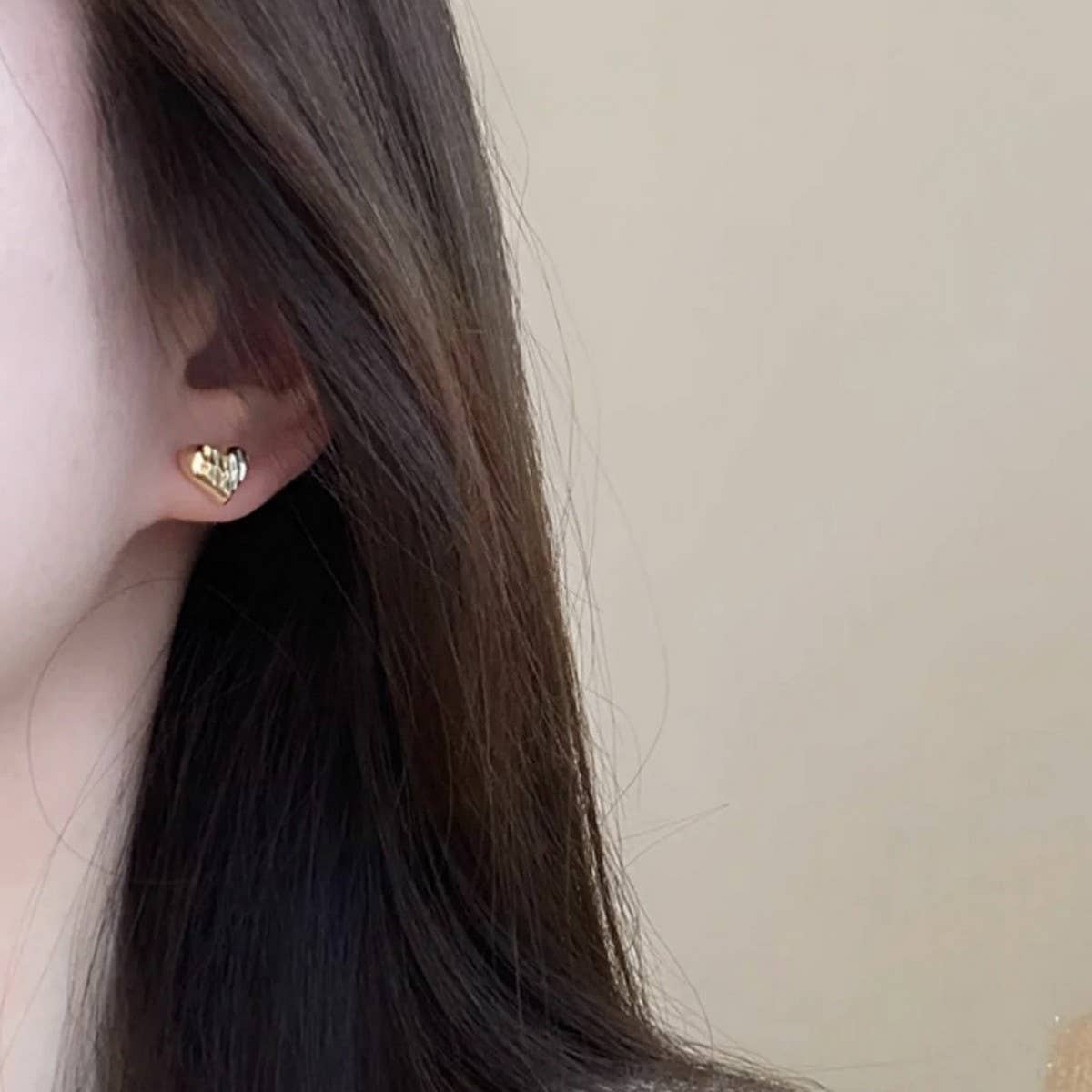 Valentines Day Delicate Gold Heart Earrings