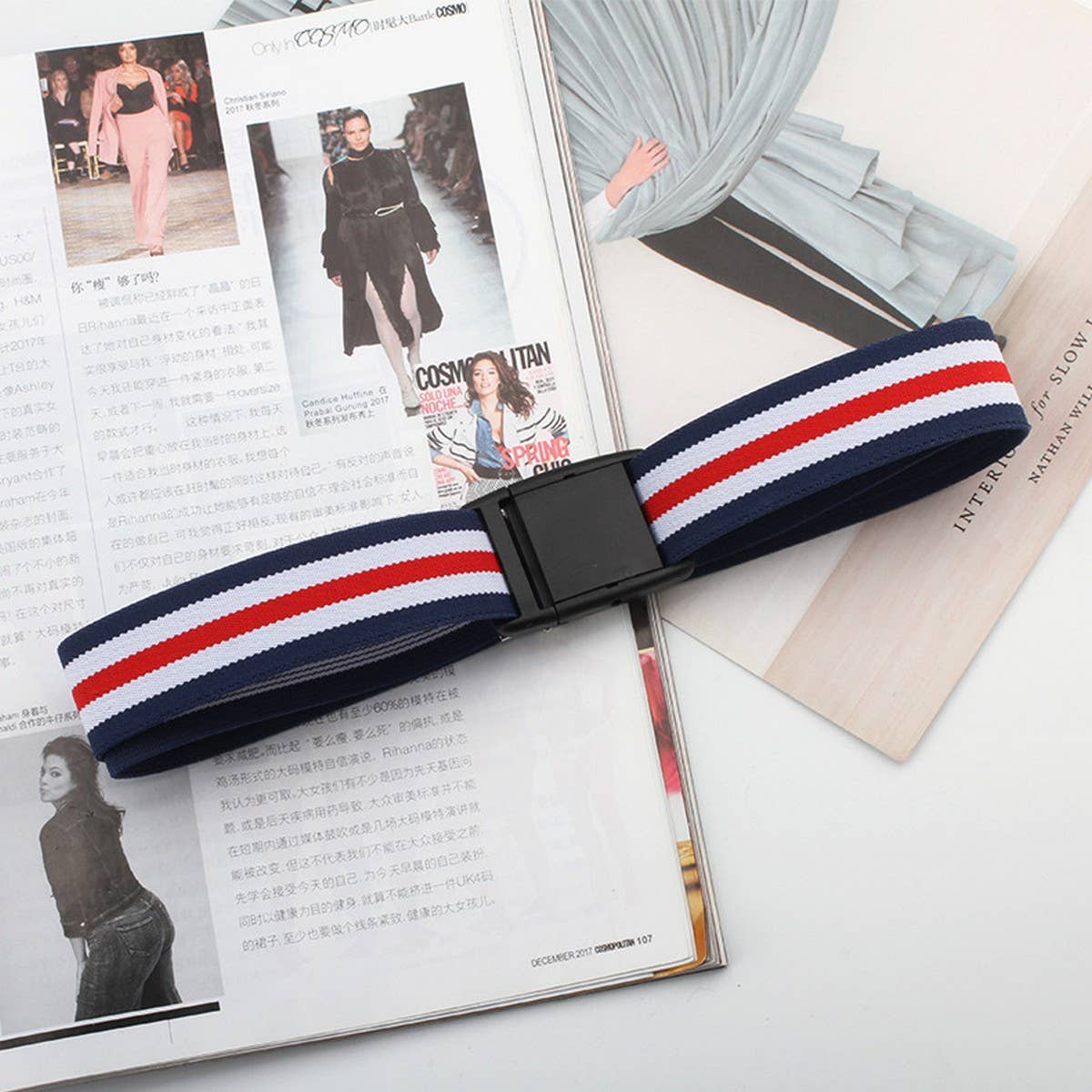 Cwabe0551_Plastic Buckle Elastic Belt