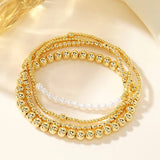 IMITATION PEARL GOLD COPPER BEAD BRACELET_CWMM3868