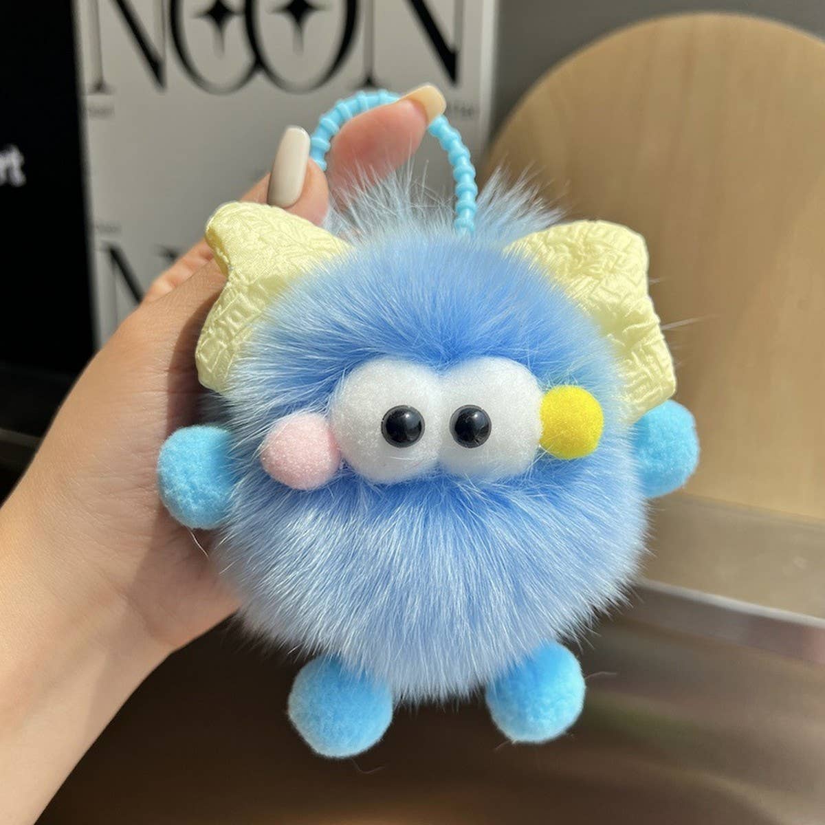 CUTE BOWKNOT BIG EYES CAR KEYCHAIN PLUSH PENDANT_CWMM2518