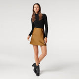 ACETATE SATIN SKIRT ELASTIC HIGH WAIST SHORT SKIRT_CWAB4801
