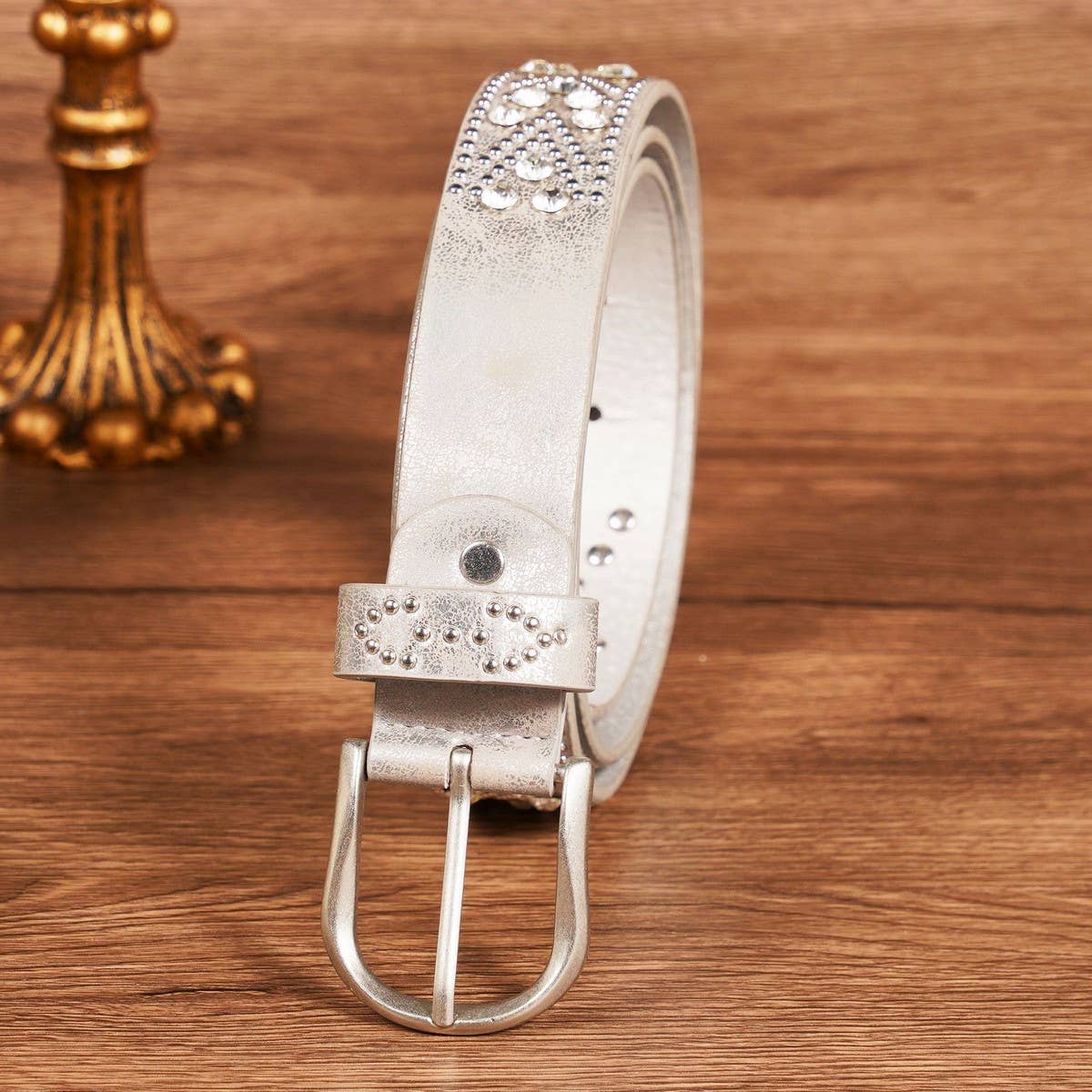 PUNK STREET HEAVY CLAW STUD RHINESTONE METAL BELT_CWMM3961